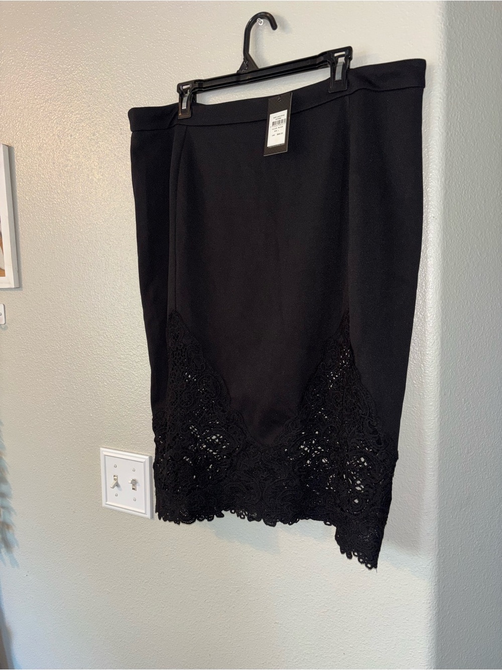 City Chic NWT Black Lace Inset Pencil Skirt Size L (Plus 20)